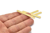 Brass Oval Blank, 6 Raw Brass Stamping Blanks, Oval Bar Shape (48x5x0.80mm) M03243