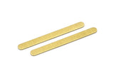 Brass Oval Blank, 6 Textured Raw Brass Stamping Blanks, Oval Bar Shape (48x5x0.80mm) M03247