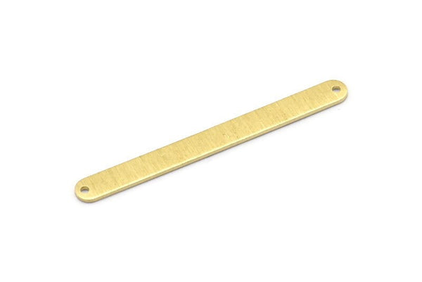 Brass Oval Charm, 6 Textured Raw Brass Stamping Blanks, Brass Necklace Bar Charms With 2 Holes, Long Bar Pendants (48x5x0.80mm) M03248