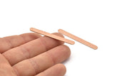 Copper Oval Blank, 6 Raw Copper Stamping Blanks, Oval Bar Shape (48x5x0.80mm) M03250