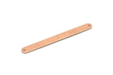 Copper Oval Charm, 6 Raw Copper Stamping Blanks, Copper Necklace Bar Charms With 2 Holes, Long Bar Pendants (48x5x0.80mm) M03251