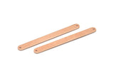 Copper Oval Charm, 6 Raw Copper Stamping Blanks, Copper Necklace Bar Charms With 2 Holes, Long Bar Pendants (48x5x0.80mm) M03251