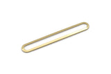 Brass Oval Charm, 6 Raw Brass Oval Rings, Connectors (50x7x0.80mm) M03231
