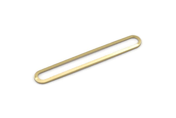 Brass Oval Charm, 6 Raw Brass Oval Rings, Connectors (50x7x0.80mm) M03231