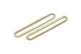 Brass Oval Charm, 6 Raw Brass Oval Rings, Connectors (50x7x0.80mm) M03231