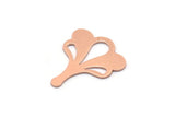 Copper Leaf Blank, 8 Raw Copper Flower Blanks, Findings (25x21x0.80mm) M03285
