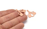 Copper Leaf Blank, 8 Raw Copper Flower Blanks, Findings (25x21x0.80mm) M03285