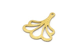 Brass Leaf Charm, 8 Textured Raw Brass Leaf Charms With 1 Hole, Findings (25x21x0.80mm) M03279
