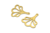 Brass Leaf Charm, 8 Textured Raw Brass Leaf Charms With 1 Hole, Findings (25x21x0.80mm) M03279