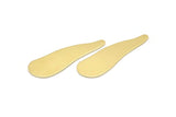 Brass Irregular Blank, 6 Raw Brass Irregular Shaped Stamping Blanks, Earring Findings (43x14x0.80mm) M03253