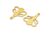 Brass Leaf Charm, 8 Textured Raw Brass Leaf Charms With 1 Hole, Findings (25x21x0.80mm) M03280