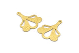 Brass Leaf Charm, 8 Textured Raw Brass Leaf Charms With 1 Hole, Findings (25x21x0.80mm) M03277