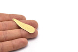 Brass Irregular Charm, 6 Raw Brass Irregular Shaped Charms With 1 Hole, Pendants, Earring Findings (43x14x0.80mm) M03254