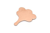 Copper Leaf Blank, 8 Raw Copper Flower Blanks, Findings (25x21x0.80mm) M03288