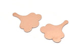 Copper Leaf Blank, 8 Raw Copper Flower Blanks, Findings (25x21x0.80mm) M03288