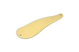 Brass Irregular Charm, 6 Raw Brass Irregular Shaped Charms With 2 Holes, Pendants, Earring Findings (43x14x0.80mm) M03252