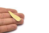 Brass Irregular Charm, 6 Raw Brass Irregular Shaped Charms With 2 Holes, Pendants, Earring Findings (43x14x0.80mm) M03252