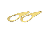 Brass Irregular Charm, 6 Textured Raw Brass Irregular Shaped Charms With 1 Hole, Pendants, Earring Findings (43x14x0.80mm) M03258