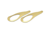 Brass Irregular Charm, 6 Raw Brass Irregular Shaped Charms With 1 Hole, Pendants, Earring Findings (43x14x0.80mm) M03255