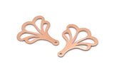 Copper Leaf Charm, 8 Raw Copper Flower Charms With 1 Hole, Findings (25x21x0.80mm) M03292