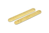 Brass Oval Charm, 6 Hammered Raw Brass Stamping Blanks, Brass Necklace Bar Charms With 1 Hole, Long Bar Pendants (50x7x0.80mm) M03314