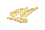 Brass Irregular Blank, 6 Textured Raw Brass Moon Phases Patterned Irregular Shaped Stamping Blanks, Earring Findings (43x14x0.80mm) M03304
