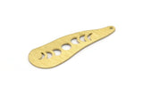 Brass Irregular Charm, 6 Textured Raw Brass Moon Phases Patterned Irregular Shaped Charms With 1 Hole, Findings (43x14x0.80mm) M03305