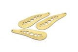 Brass Irregular Charm, 6 Textured Raw Brass Moon Phases Patterned Irregular Shaped Charms With 1 Hole, Findings (43x14x0.80mm) M03305