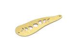 Brass Irregular Charm, 6 Textured Raw Brass Moon Phases Patterned Irregular Shaped Charms With 2 Holes, Findings (43x14x0.80mm) M03306