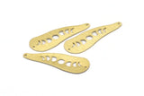 Brass Irregular Charm, 6 Textured Raw Brass Moon Phases Patterned Irregular Shaped Charms With 2 Holes, Findings (43x14x0.80mm) M03306