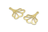 Brass Leaf Charm, 8 Raw Brass Flower Charms With 1 Hole, Findings (25x21x0.80mm) M03271