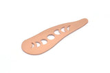 Copper Irregular Blank, 4 Raw Copper Moon Phases Patterned Irregular Shaped Stamping Blanks, Earring Findings (43x14x0.80mm) M03307