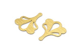 Brass Leaf Blank, 8 Textured Raw Brass Leaf Blanks, Findings (25x21x0.80mm) M03274