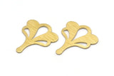Brass Leaf Blank, 8 Textured Raw Brass Leaf Blanks, Findings (25x21x0.80mm) M03274