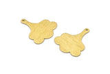 Brass Leaf Charm, 8 Textured Raw Brass Leaf Charms, Findings (25x21x0.80mm) M03278