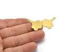 Brass Leaf Charm, 8 Textured Raw Brass Leaf Charms, Findings (25x21x0.80mm) M03278