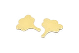Brass Leaf Blank, 8 Raw Brass Flower Blanks, Findings (25x21x0.80mm) M03265