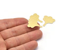 Brass Leaf Blank, 8 Raw Brass Flower Blanks, Findings (25x21x0.80mm) M03265
