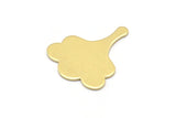 Brass Leaf Blank, 8 Raw Brass Flower Blanks, Findings (25x21x0.80mm) M03265
