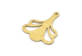 Brass Leaf Charm, 8 Textured Raw Brass Leaf Charms With 1 Hole, Findings (25x21x0.80mm) M03280