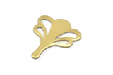 Brass Leaf Blank, 8 Raw Brass Flower Blanks, Findings (25x21x0.80mm) M03266