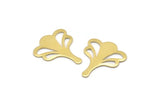 Brass Leaf Blank, 8 Raw Brass Flower Blanks, Findings (25x21x0.80mm) M03266