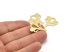 Brass Leaf Blank, 8 Raw Brass Flower Blanks, Findings (25x21x0.80mm) M03267
