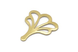 Brass Leaf Blank, 8 Raw Brass Flower Blanks, Findings (25x21x0.80mm) M03270