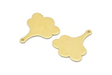 Brass Leaf Charm, 8 Raw Brass Flower Charms With 1 Hole, Findings (25x21x0.80mm) M03268