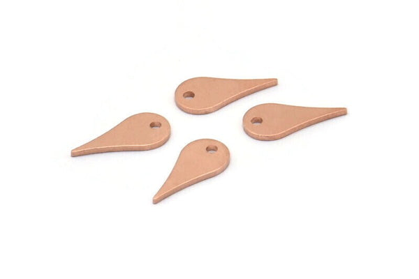 Copper Drop Charm, 50 Raw Copper Drop Shaped Charms With 1 Hole, Pendants, Earring Findings (12x6x0.80mm) M03294