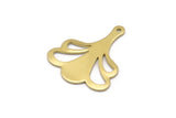 Brass Leaf Charm, 8 Raw Brass Flower Charms With 1 Hole, Findings (25x21x0.80mm) M03272