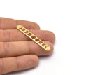 Brass Oval Blank, 6 Raw Brass Moon Phases Shaped Blanks, Oval Bars, Findings (50x7x0.80mm) M03295