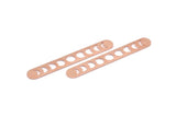 Copper Oval Blank, 6 Raw Copper Moon Phases Shaped Blanks, Oval Bars, Findings (50x7x0.80mm) M03310