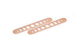 Copper Oval Charm, 6 Raw Copper Moon Phases Charms, Copper Necklace Bar Charms With 2 Holes, Long Bar Pendants (50x7x0.80mm) M03312